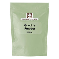 MANOR SPRINGS Glycine Powder 500g by Manor Springs – Pure Amino Acid Supplement for Sleep, Muscle Recovery, and Anti-Aging – 100% Vegan, Non-GMO