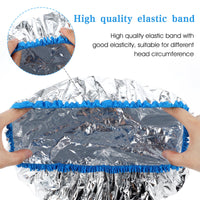 DIVINA VITAE 4 Pieces Aluminum Foil Heat Cap for Deep Conditioning, Reusable Deep Conditioning Hair Cap Heated Shower Cap for Hot Oil Hair Treatment Processing Caps for Hair Dye Cap Tin Foil Hat for Home Salon Use
