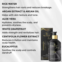 Belitaas Luxury Conditioning Shampoo with Rice Water & Argan Extract – Anti-Dandruff & Anti-Hairfall Treatment, 300ml