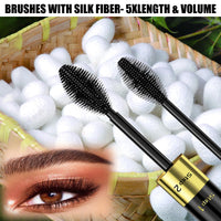GJNL Mascara Black Volume and Length - 2 in 1 Double Effect Mascara Waterproof Natural & 4D Magic Effect Extensions, Perfect Gifts for Women Mom Silk Fiber Smudge-proof Mascara