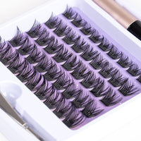 ocean pearl Individual Lashes Cluster Lashes D Curl 45 Clusters DIY False Eyelashes Individual Reusable Soft Natural Easy Fan Russian Lashes Eyelash Extensions Clear Glue 10-16mm