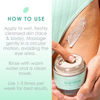 WildMint Goji Glow Natural Scrub | Exfoliating & Renewing Body & Face Scrub for Dry Skin | Gently Removes Dead Skin | Helps Acne & Hyperpigmentation | UK Made Vegan & Cruelty-Free Skincare | 120ml