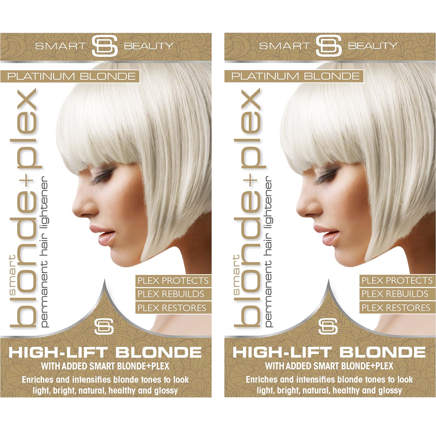 Platinum Blonde Hair Dye with added Plex Hair Care Conditioner, Permanent Hair Colour with Natural Platinum Hair Toner for Blond Hair, Vegan Hair Dye, Cruelty-Free - Smart Beauty (Pack of 2)