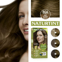 Naturtint Permanent Hair Colour Gel 6GA Deep Almond Brown, Plant Enriched, Biobased, Ammonia Free, Long Lasting Grey Coverage and Radiant Colour, Nourishment and Protection
