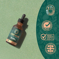 Lions Mane Supplement Liquid Drops 30,000mg | High Strength Lions Mane | from Fruiting Body | 60ml Bottle - Vegan | Wiseshrooms