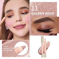 Oulac Nude Champagne Eyeshadow Stick - Shimmer Eye Shadow Pencil for Highlighter, Waterproof & Long Lasting, Blendable Glitter Eye Makeup, Vegan & Cruelty-Free 3.8g, (11) Golden Hour