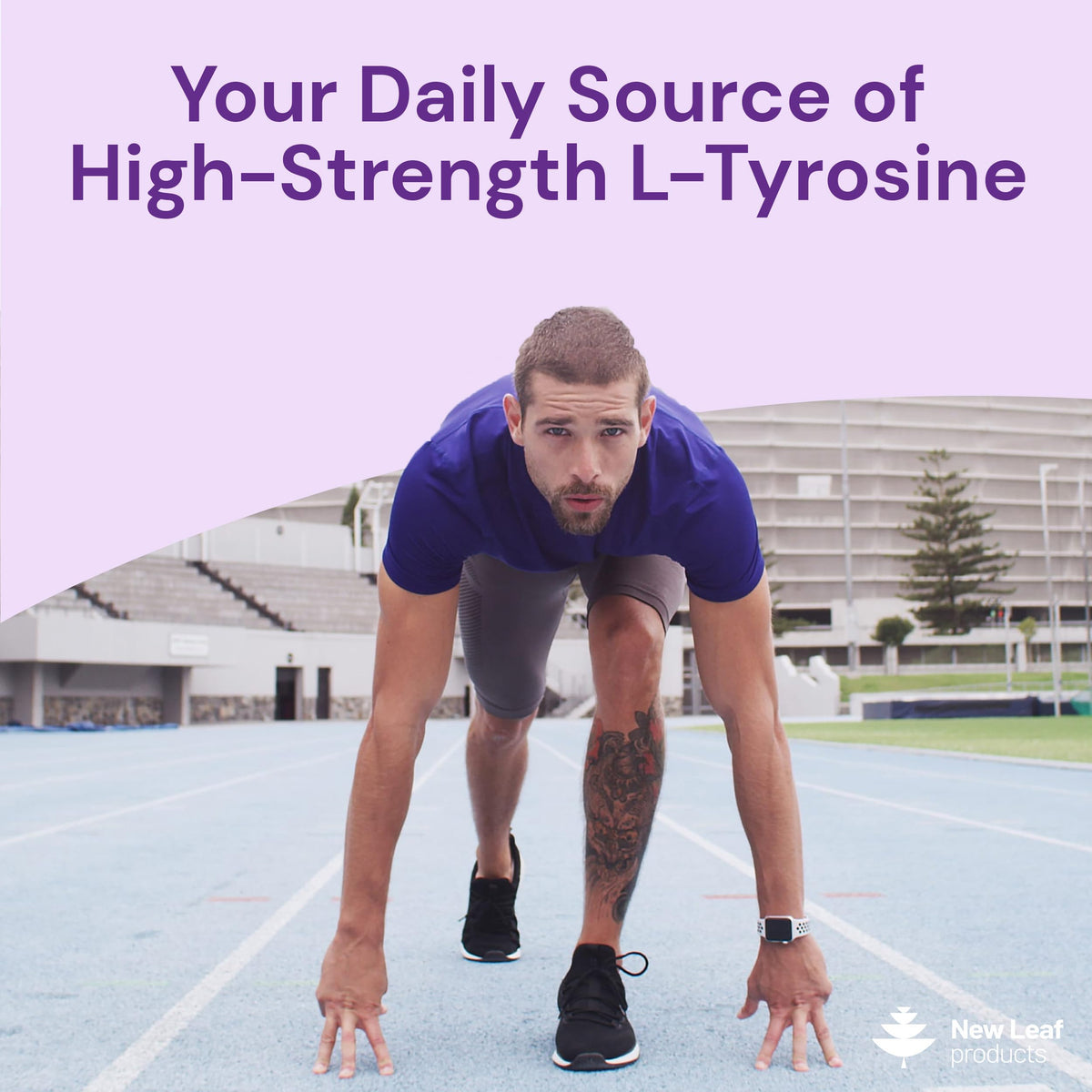 NEW LEAF PRODUCTS L-Tyrosine Supplement 1100mg - Free Form Amino Acid - 120 Vegan Capsules - Fermented High Strength L Tyrosine Supplement - No Artificial Preservatives