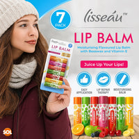 SOL 7pk Flavoured Lip Balm Set - Lip Balm Multipack with Vitamin E