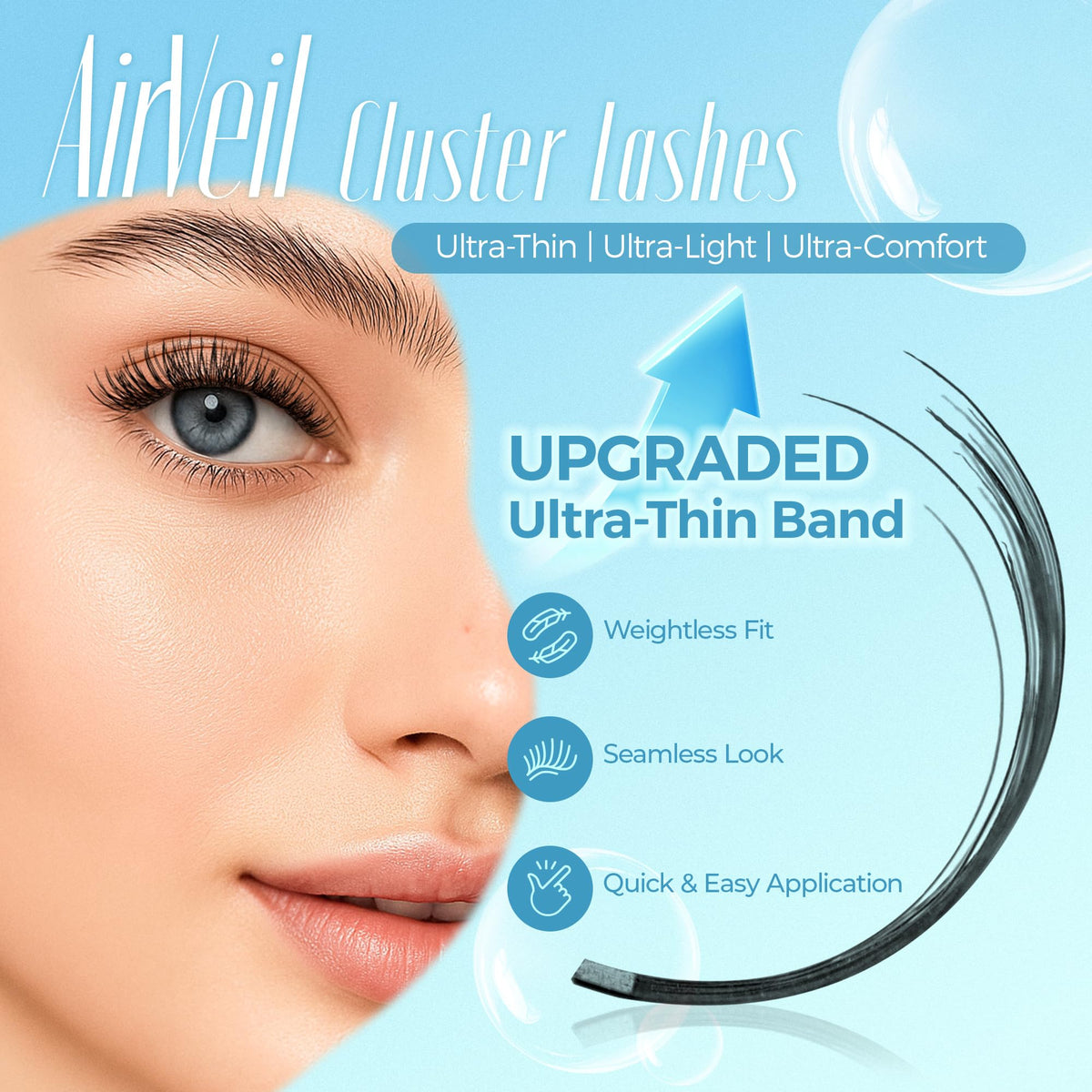 LASHVIEW Cluster Lashes,Lash Clusters Natural Look Cluster Lashes Extensions Super Thin Band & Soft Lashes Reusable 10-16mm MIX (03-N)