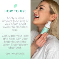 WildMint Youth Boost Natural Face Serum | Hydrating Anti-Aging Serum for Sensitive, Dry, Mature & Menopause Skin | Hyaluronic Acid & Vitamin C | UK Made Vegan & Cruelty-Free Skincare | 30ml