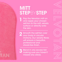 Velvotan VELVOTAN Original Double Sided Tanning Mitt - Pink - Self Tanning Applicator for Stain-Free Hands, Washable & Reusable, Use with Any Fake Tan