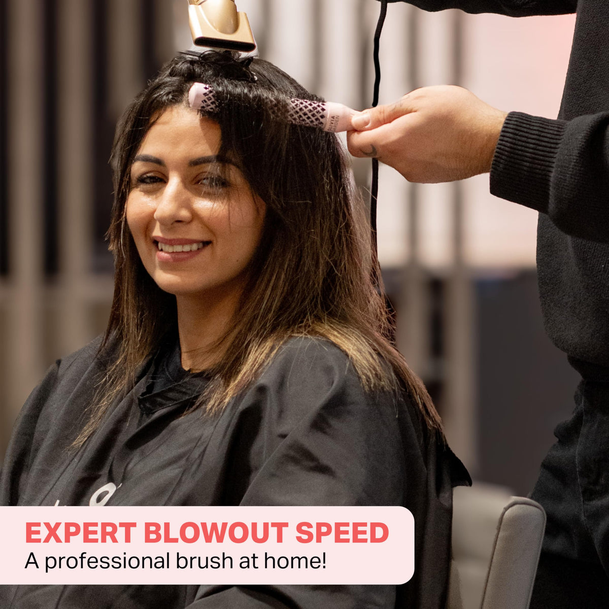 Olivia Garden Expert Blowout Speed – Pastel Pink - 25 - Ceramic Coated Round Brush with Extra Long Barrel for 25% Faster Blowouts