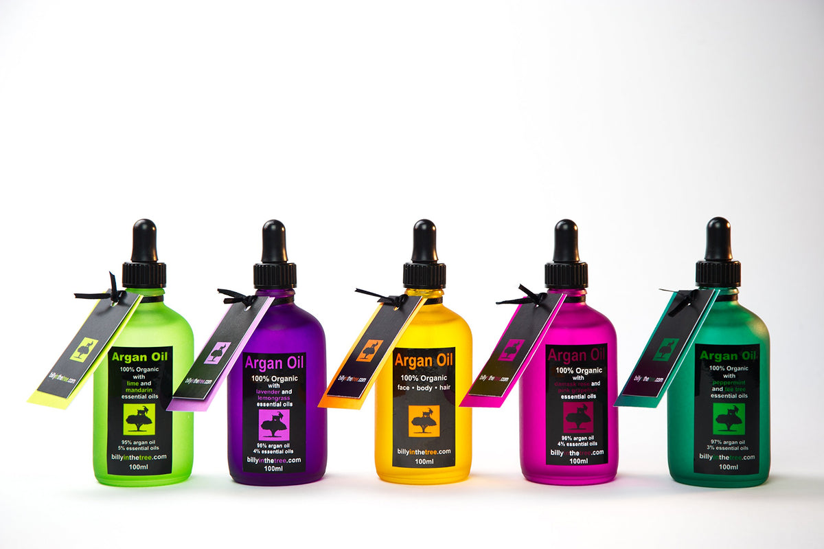 Billy in the Tree Pure Argan Oil with Lavender and Lemongrass Essential Oils.100% Organic. 100ml. for Face, Body, Hair.