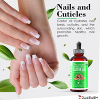 DUASASH Duasash Organic Castor Oil for Eyelashes and Eyebrows 250ml Cold Pressed Castor Oil for Hair Growth Undiluted Hexane Free 100% Natural and Pure Castor Oil for Skin with Brushes For Hair, Beard, Nails