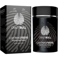 CrazyBull Hair Building Fibre - Long-Lasting, Easy Apply Hair Fibre Concealer for Thinning Hair & Bald Spots - Vegan & Cruelty-Free Hair Thickening Fibre for Men & Women - Crazy Bull, 22g, Grey