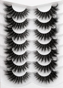 Kiromiro Lashes 20mm Fluffy False Eyelashes Thick Volume Dramatic Cat Eye Lashes 7 Pairs Long Strip Wispy Lashes Pack
