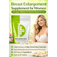 MoovWell Breast Enlargement Supplement for Women | Estrogen Tablets for Women Breast Growth | Natural Breast Enlargement Pills | Effective Breast Enhancer Pills for Fuller, Firmer Bust | Pack of 60 Tablets
