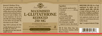 Solgar Maximised L-Glutathione Reduced 250 mg Vegetable Capsules - Pack of 60 - High Potency Source - Amino Acid - Vegan