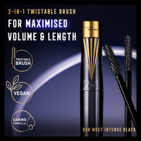 Max Factor Masterpiece 2-in-1 Lash Wow Mascara - 003 - Midnight Black, 7ml