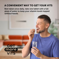 Get More Vits - Multivitamin Tablets with Iron (90 Tablets), Promotes Stronger Immune System, Healthy Bones, Teeth & Muscles, Supports Faster Metabolism, Combats Tiredness & Fatigue, Vegetarian, Vegan