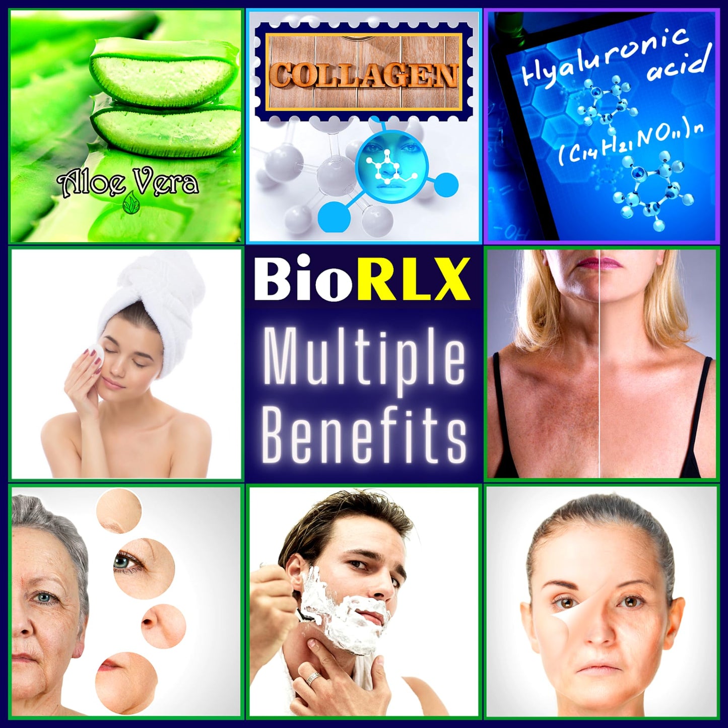 BioRLX 99% Purity Aloe Vera Gel with Collagen, Hyaluronic Acid 250ml (One Bottle)