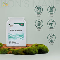 VED Ved Lion’s Mane Supplement 450mg, Lion's Mane Mushroom 15:1 Extract 90 Capsule (3 Months Supply)