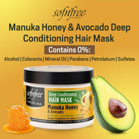 SOF N' FREE Hair Mask for Dry Damaged Hair with Manuka Honey & Avocado Moisture, Frizz Control, Smooth Shine, Sulphate Free, Deep Conditioning Hair Treatment, 325ml Sourced by Bronx International Ltd