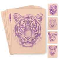 Stencil Skins Pre-Printed Tattoo Practice Skins - 5 Pack | Pre-Printed Designs | Big Cat Set | Premium 3mm Thick | Fake Skin