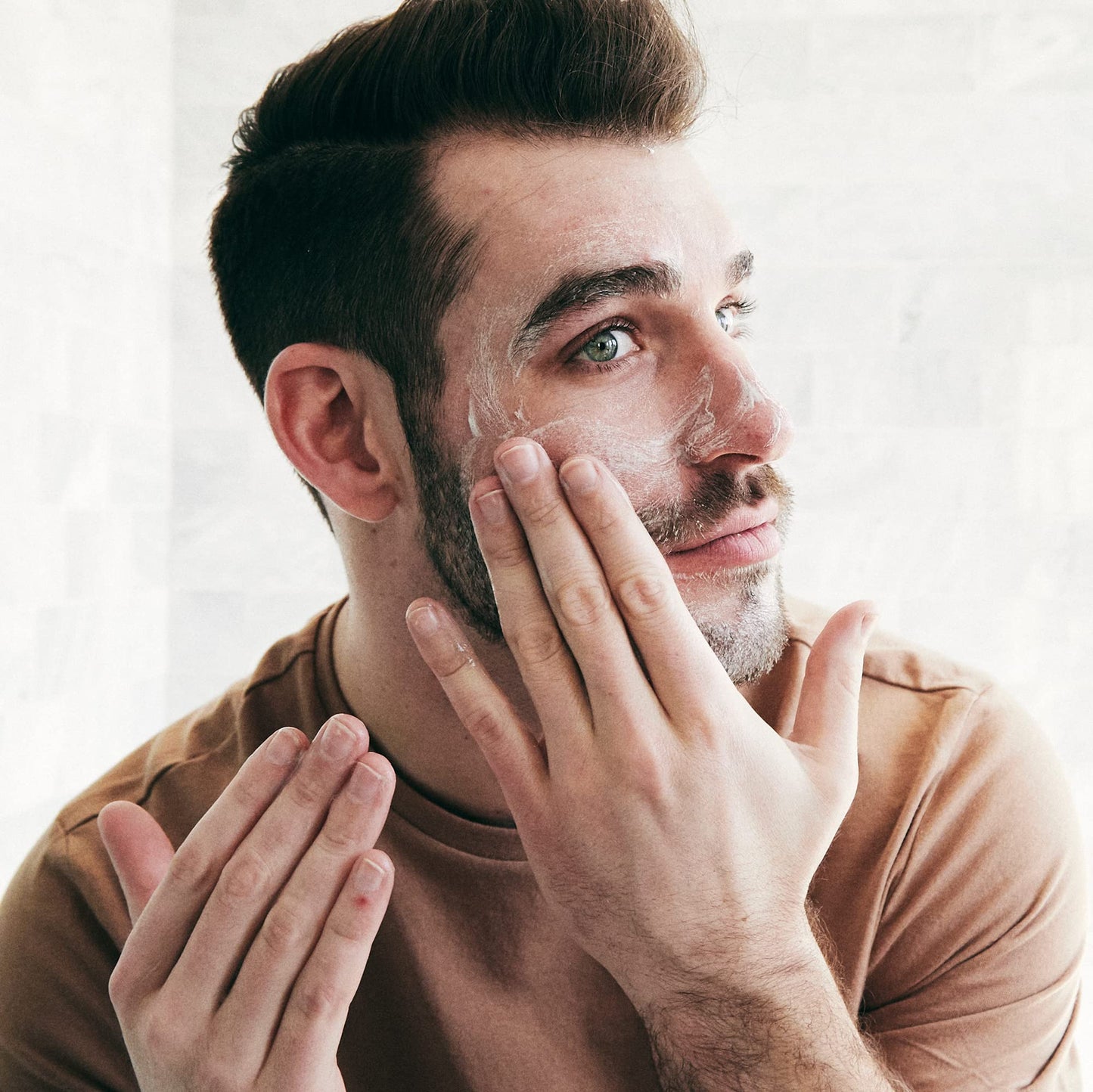 Brickell Men's Products Brickell Men's Daily Advanced Face Care Routine I, Gel Facial Cleanser Wash, Face Scrub, Face Moisturizer Lotion, Natural and Organic, Unscented