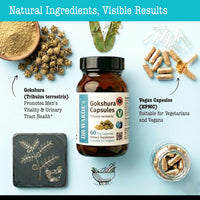 DR WAKDE's DR WAKDE'S Gokshura Capsules (Tribulus terrestris) - 60 Veg Caps | 100% Pure, All-Natural | Vegan, Plant-Based, Supports Vitality and Urinary Health
