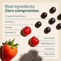 Rheal Berry Beauty 150 g, Organic Daily Beauty Superfoods Powder – Antioxidant‑Rich Blend with Açai, Blueberry & Acerola Cherry – Supports Skin, Hair & Nails – Gluten‑Free, Vegan – 30 Servings