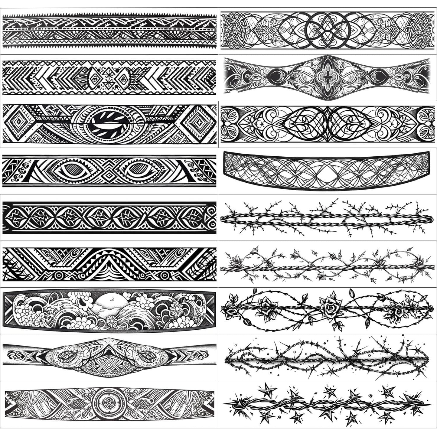 glaryyears GLARYYEARS 18-Pack Realistic Barbed Wire Temporary Tattoos