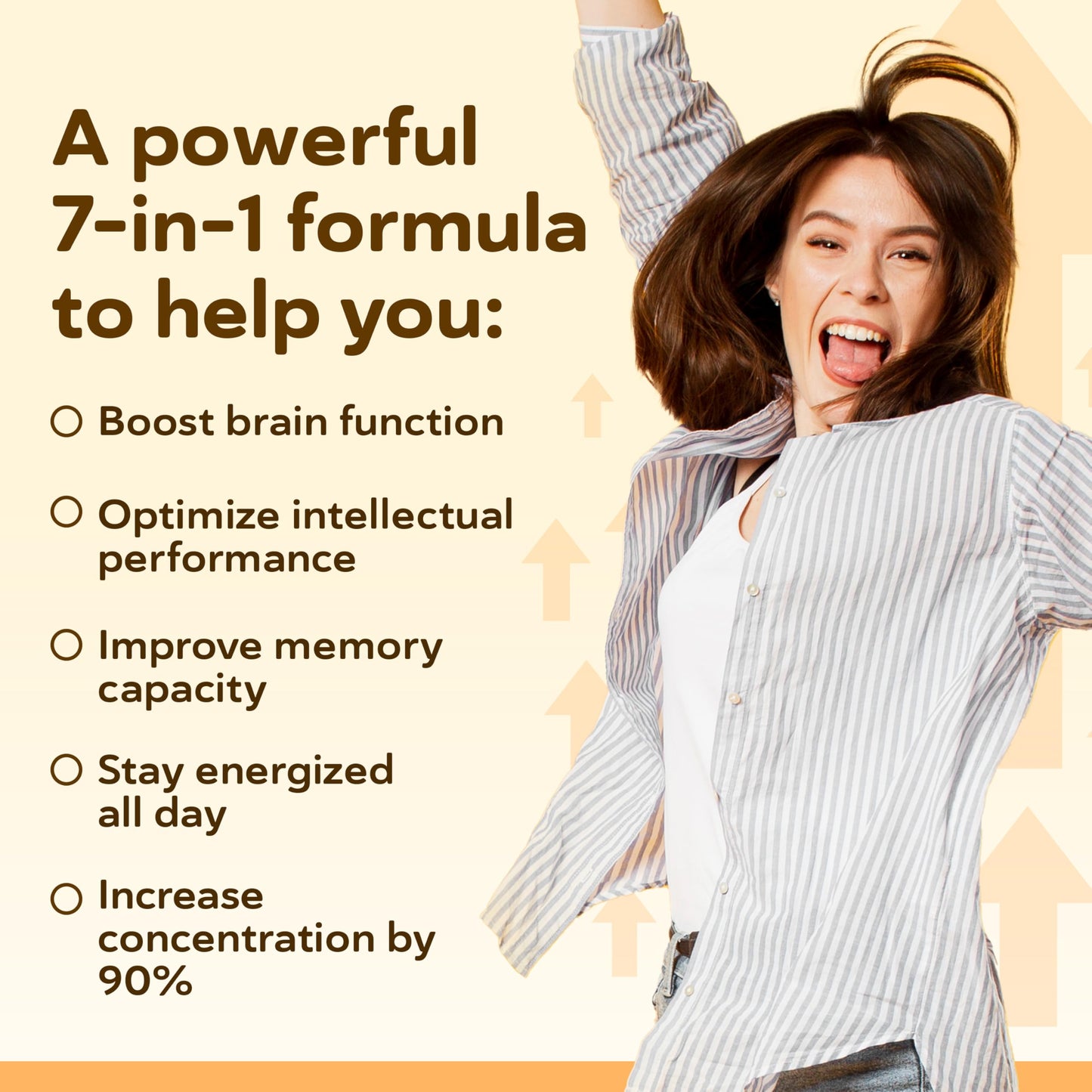 QSTA Nootropics Brain Supplement, Unique High Potency Cognitive Enhancer for Energy, Focus, Brain Function, Mental Alertness & Memory with Bacopa Monnieri, Ginkgo, Tyrosine, Theanine, Brain Vitamins