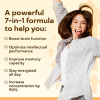 QSTA Nootropics Brain Supplement, Unique High Potency Cognitive Enhancer for Energy, Focus, Brain Function, Mental Alertness & Memory with Bacopa Monnieri, Ginkgo, Tyrosine, Theanine, Brain Vitamins