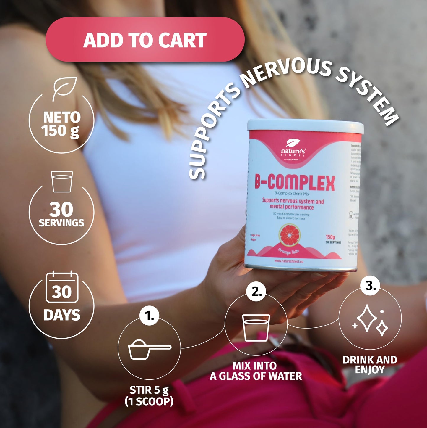 Nature's Finest by Nutrisslim B - Complex Vitamins from B Group with Many Different Important Roles in The Body Contains 7 B-Vitamins for Normal Nerve Functions and Energy-Yielding Metabolism