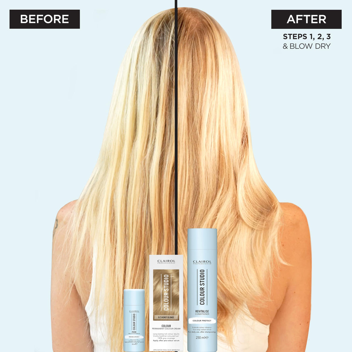 Clairol Colour Studio Permanent Colour Cream | Hair Dye | Long-lasting Rich Tones | 100% Grey Coverage | Dermatologically Tested Vegan Formula | Hair Colouring Kit | Pearl Blonde 9/1 | 50ML