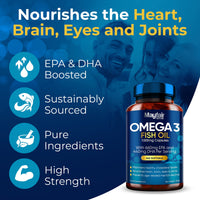 Mayfair Nutrition Omega 3 1000mg Capsules - 240 Fish Oil Tablets with 660mg EPA & 440mg DHA per Daily Serving - Supports Heart, Vision, & Brain Health - 4 Months Supply - Made in UK…