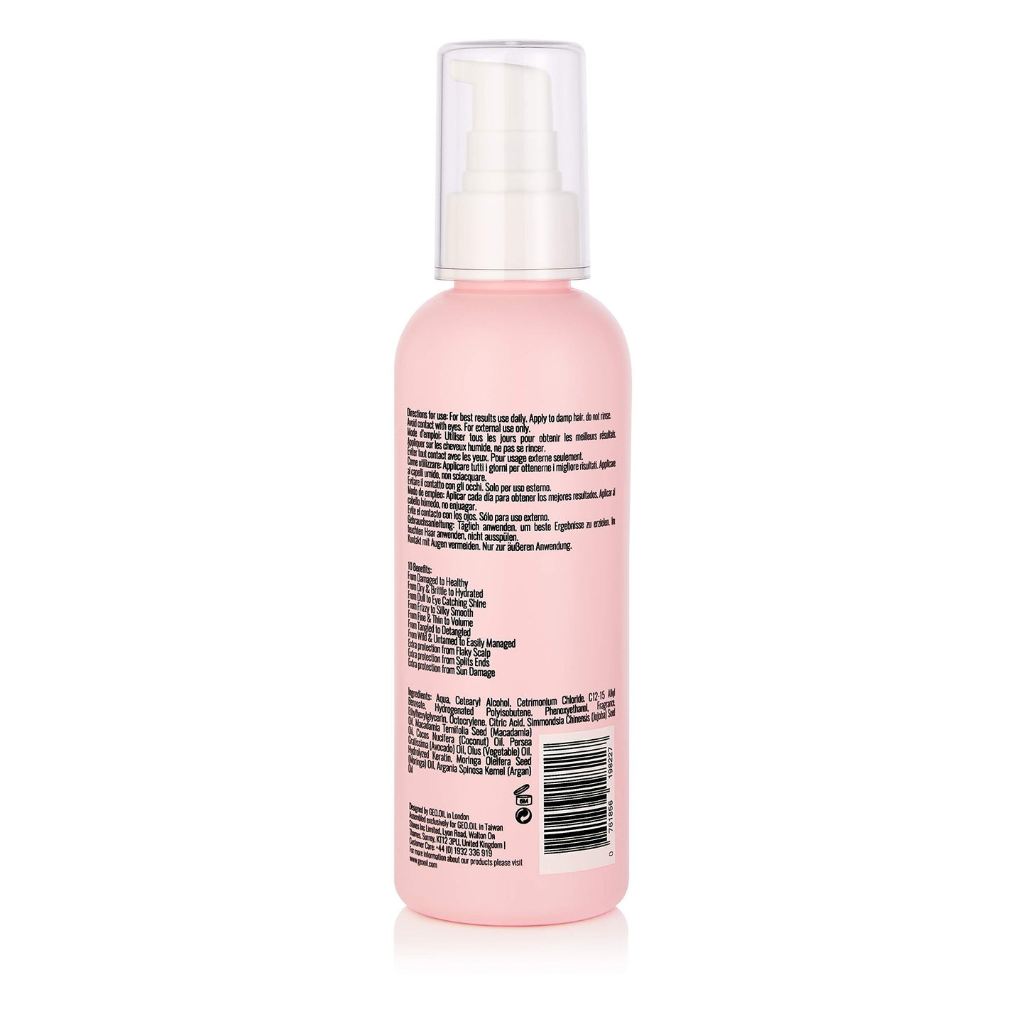 GEO OIL Original Leave-In Hair Treatment 200ml - Keratin Conditioner, Sun & Pollution Protection, Softens & Smoothens, 200ml
