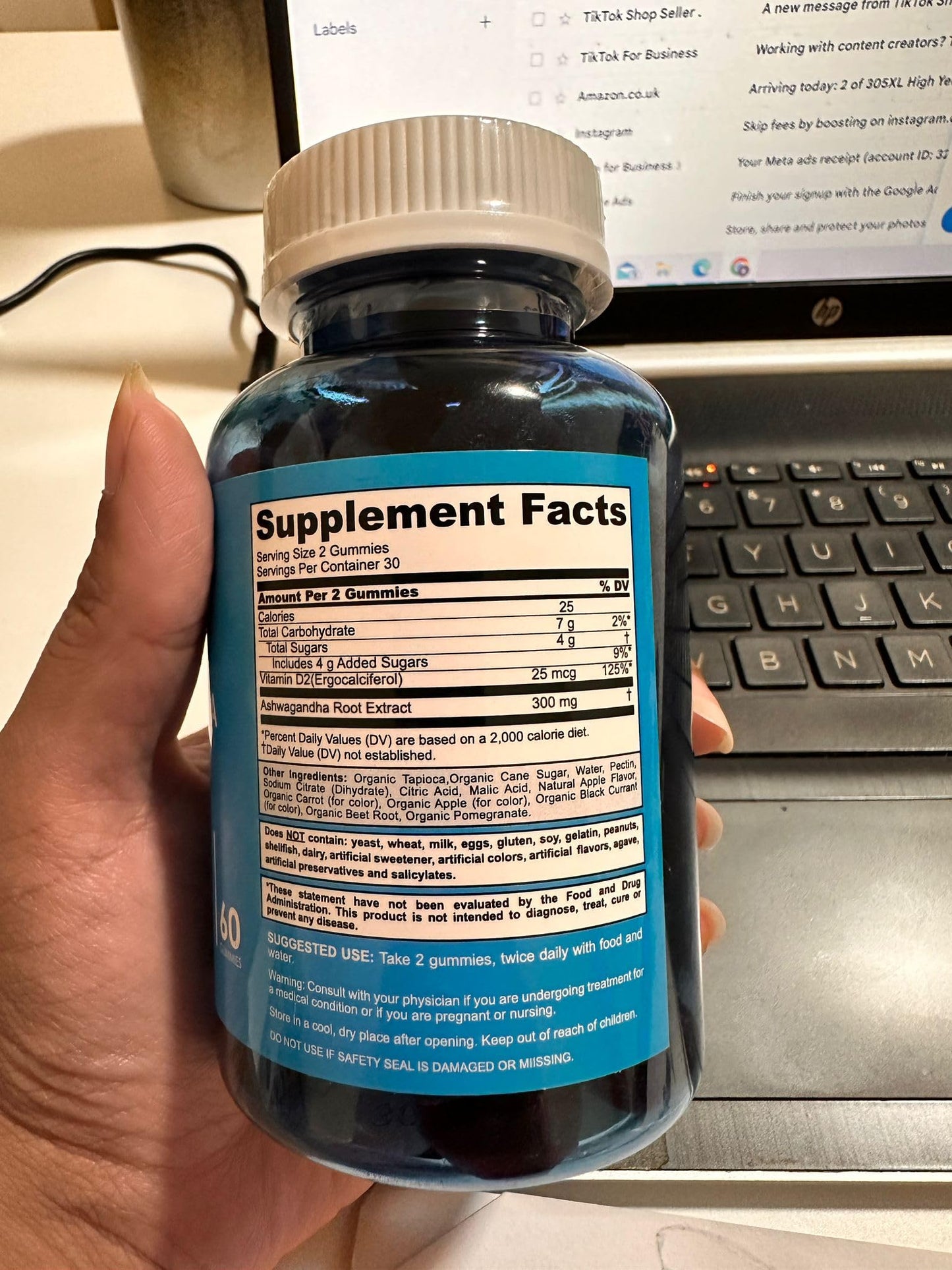 Brain Food ashwagandha by mohxin tradings, Mixed Berry Flavoured 60 Gummies