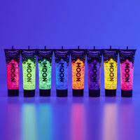 Moon Glow Neon UV Face & Body Chunky Glitter Gel - 12ml - Orange