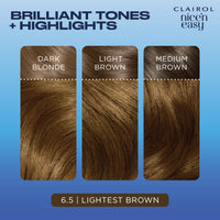 Clairol Nice'n Easy Crème, Natural Looking Oil Infused Permanent Hair Dye, 6.5 Lightest Brown