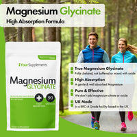 YourSupplements Magnesium Glycinate by Your Supplements | UK Made | True Unblended Bisglycinate | 90 High Absorption Capsules | Suitable for Vegetarians & Vegans