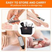 Electric Foot File, Ratukall Hard Skin Remover, Rechargeable Waterproof Callus Remover Pad Feet Care Kit, Professional Pedicure Tools Set with Storage Bag for Dry Dead Skin Cracked Heels Calluses