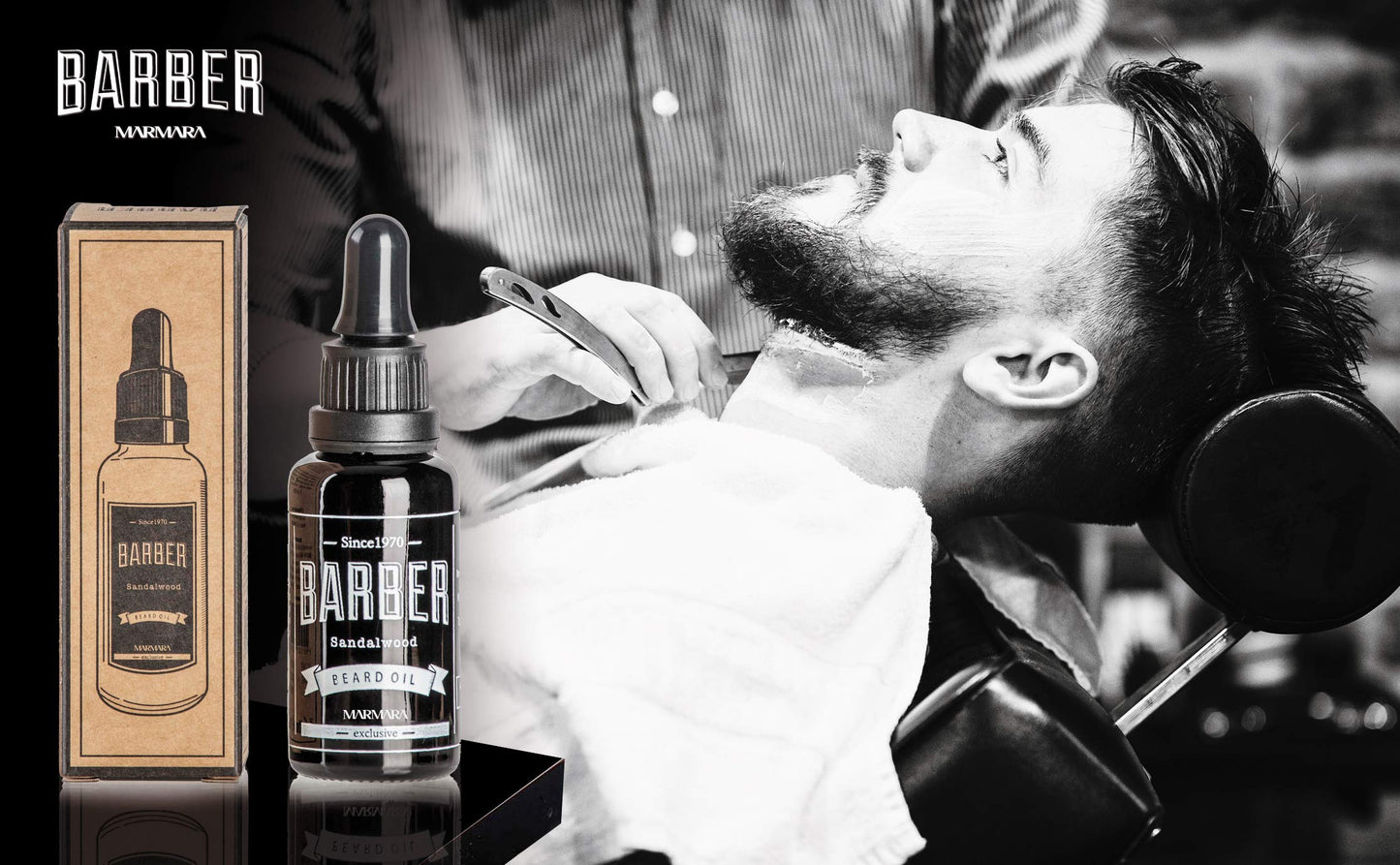 barber marmara Barber Marmara Beard Oil 30 ml Beard Oil for Daily Beard Care from 3 Day Beard to Full Beard Sandalwood Beard Care Oil Men Extra Shine and Smoothness Beard Oil Men