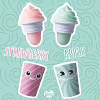 Tinc Milkshake Lip Balms for Kids Flavoured Fruity Scents, Strawberry, Apple, Keeps Lips Moist, Party Bag Treat, Two Flavours