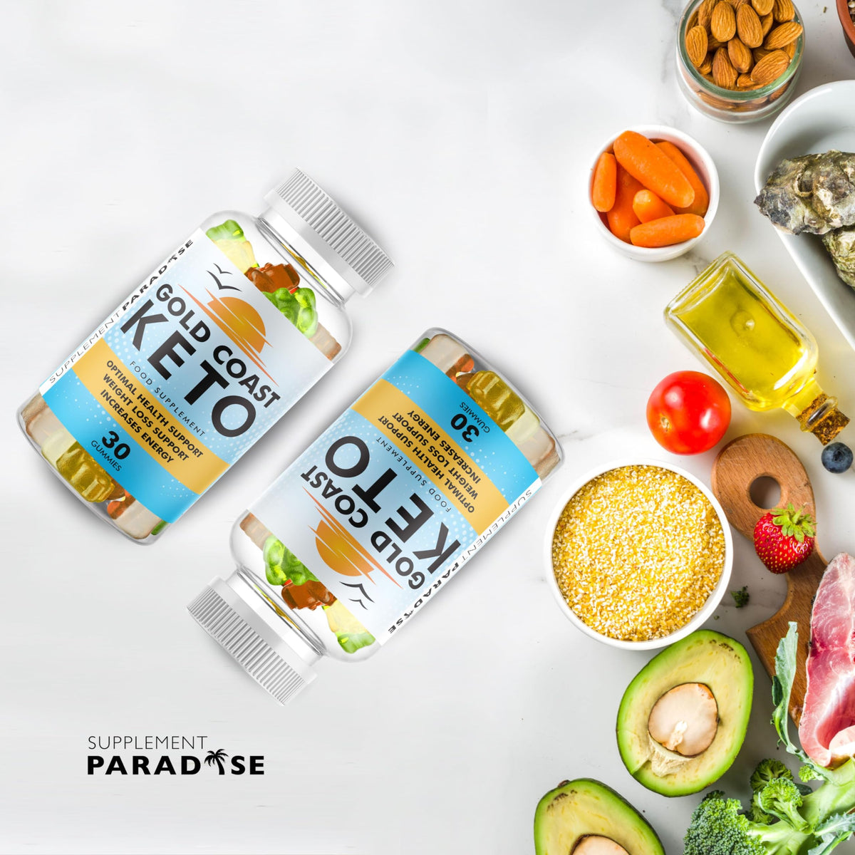 GOLD COAST KETO Gold Coast Keto Gummies - 30 Gummies/1 Month Supply - 500mg Apple Cider