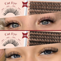 Cluster-Lashes Kit 30D+40D, Higu clace Eyelashes Individual Kit Mix 10-18mm Lashes Cluster Kit with Lash Bond and Seal and Lashes Applicator, DIY Lash Extension Kit at Home (30D+40D 10-18mm)