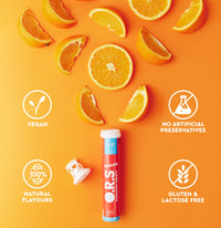 O.R.S Immune Vitamin C Hydration Tablets with Electrolytes, Immune System Booster with Vites & Minerals, Vegan, Gluten & Lactose Free – Soluble Sports Oral Rehydration, Natural Orange Flavour, 20 Tabs