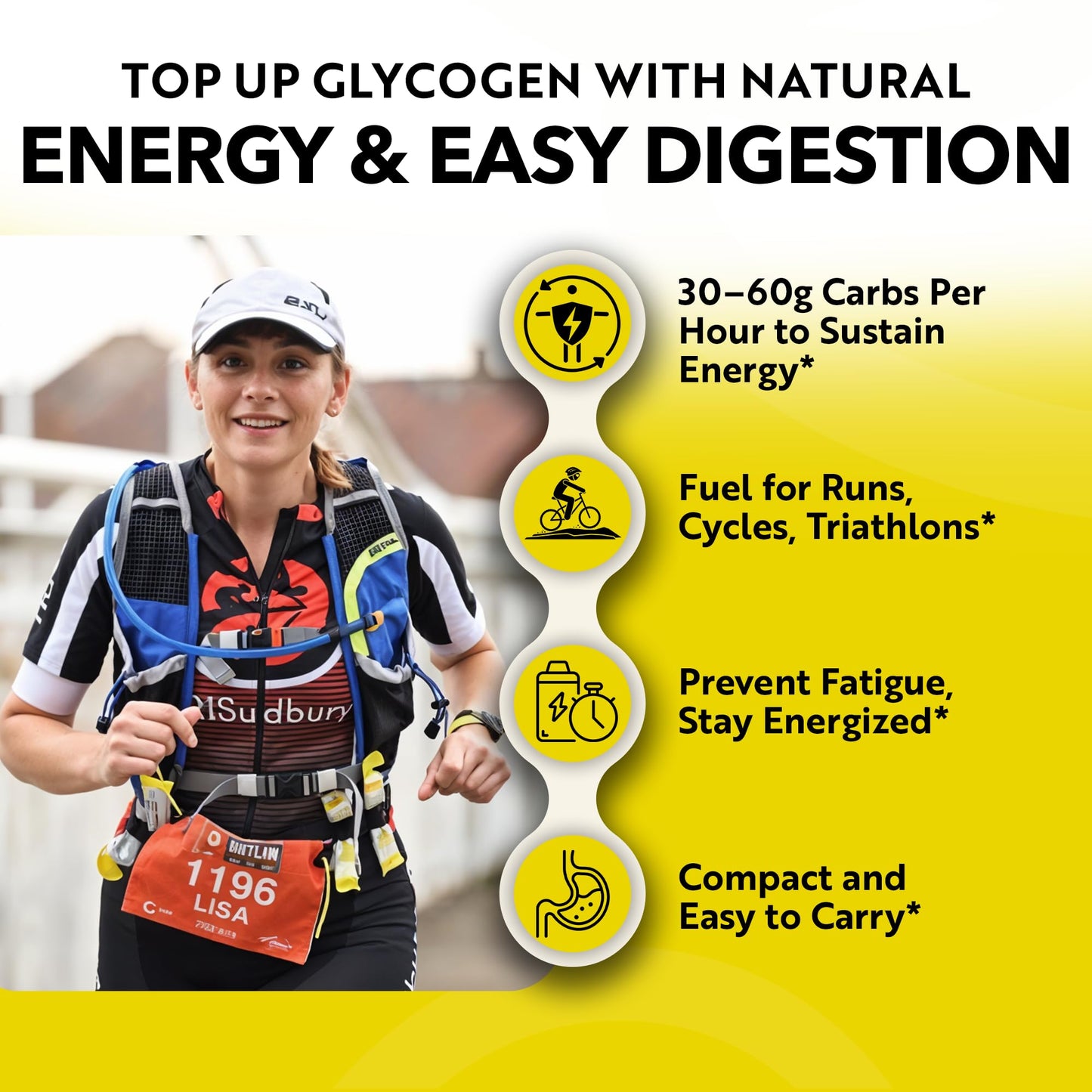 Buzz Power Honey Energy Gels for Running with 25g Carbohydrate (10 Pack) - Natural Running Gels with Performance Electrolytes, Glucose & Fructose for Endurance Athletes and Outdoor Activities