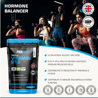 Vitamin B12 120 Tablets High Strength 1000mcg Vegan B12 Supplement | Pure Methylcobalamin | Tiredness and Fatigue Tablets | Immunity Supplements Made in UK by PROELITE